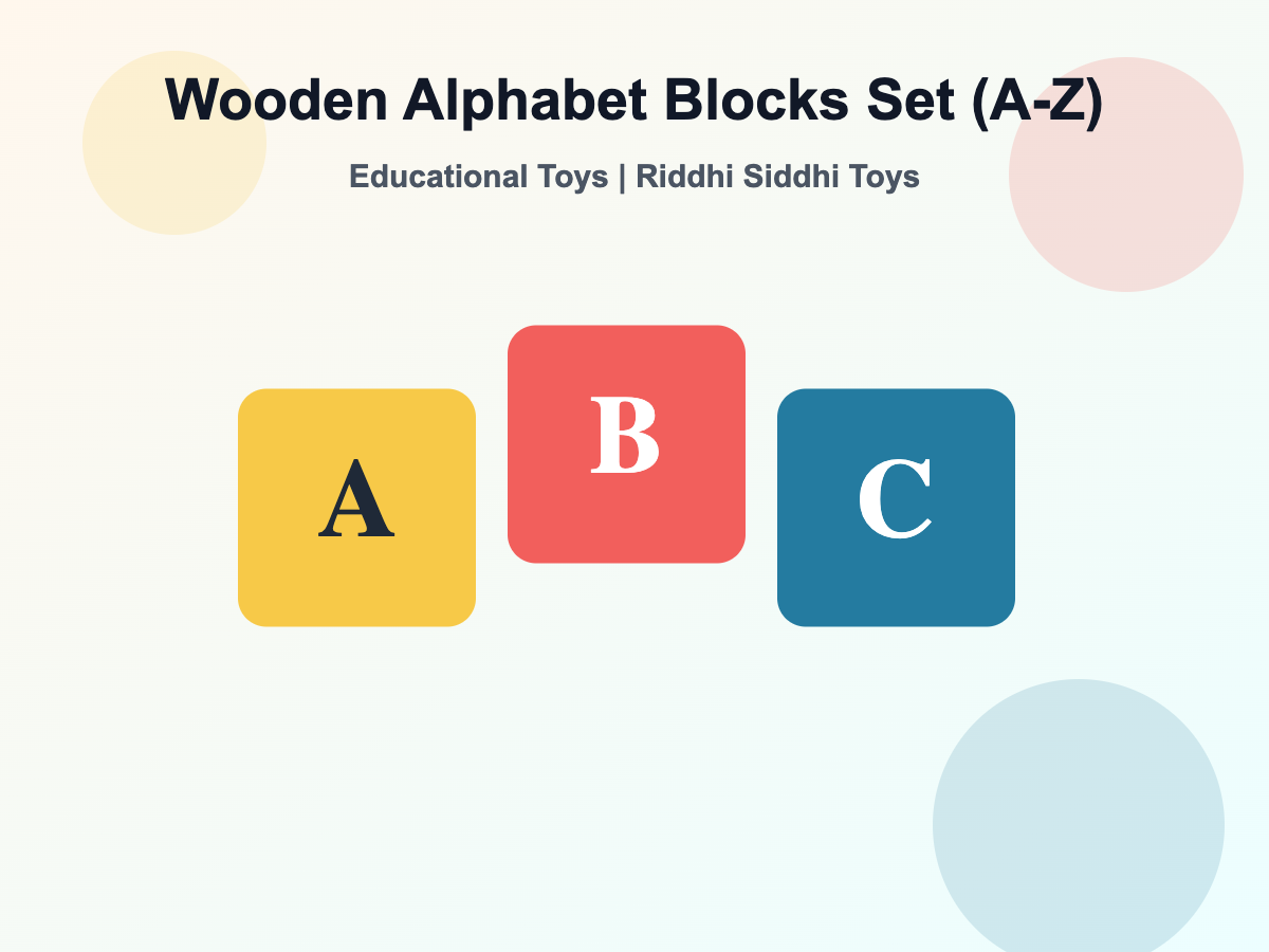 Wooden alphabet blocks on a play rug